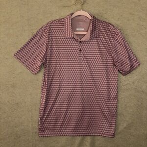 Swannies‎ Golf Polo Shirt Mens Sz M Mauve Geometric Lightweight Athleisure
